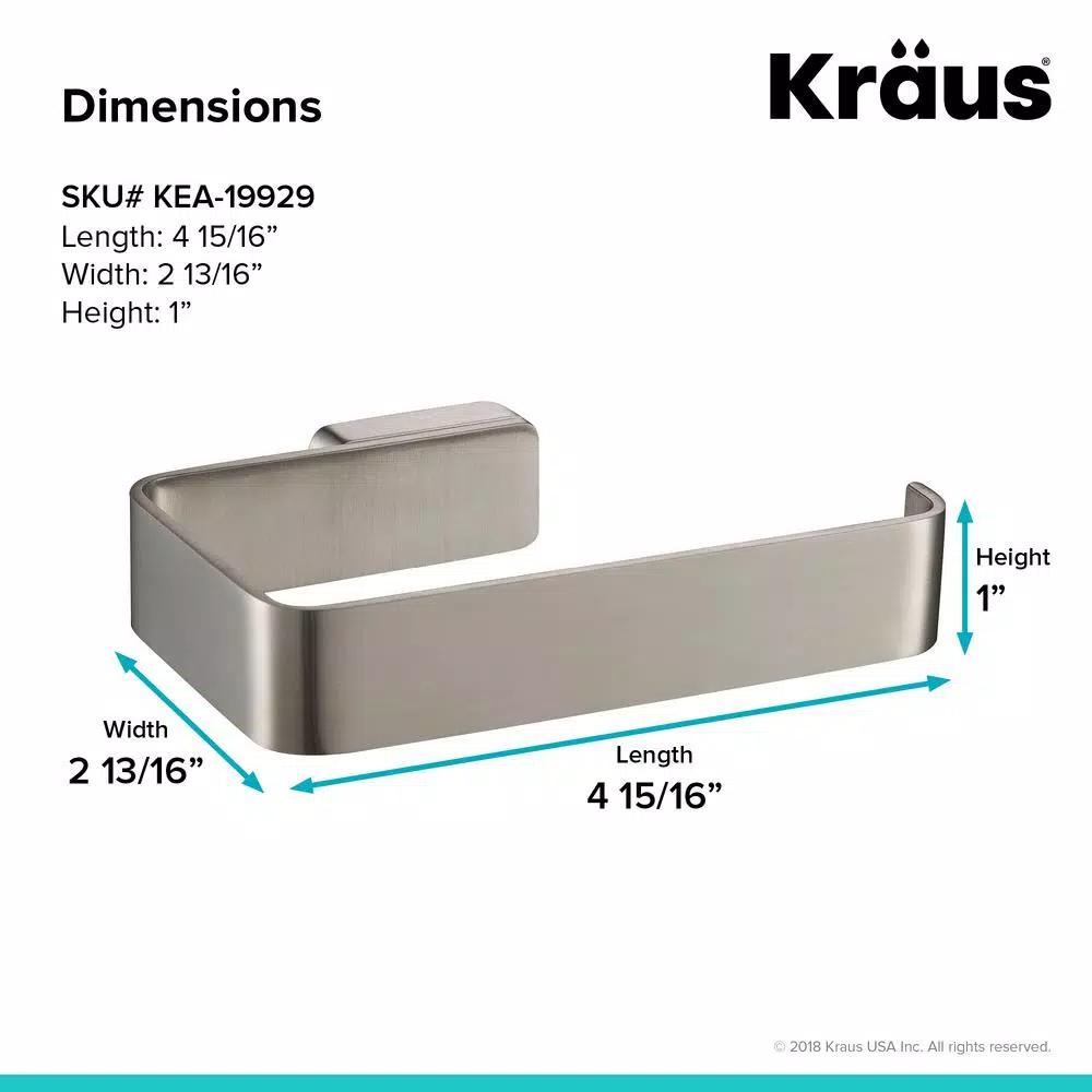 KRAUS Stelios Brushed Nickel Toilet Paper Holder, Solid Brass