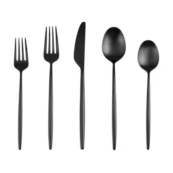 Cambridge Silversmiths Gaze Black Satin 20-Piece Flatware Set, Service for 4