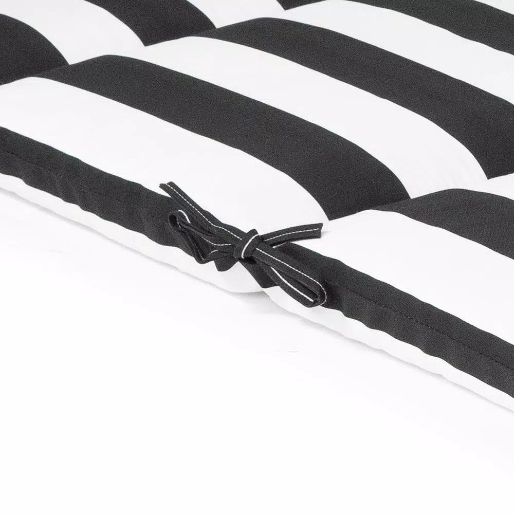Unbranded Black Cabana Stripe Outdoor Chaise Lounge Cushion, 21.5 in. x 72 in.