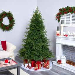 Nearly Natural 6.5 ft. Pre-Lit Colorado Mountain Fir Artificial Christmas Tree with 400 LED Lights thumbnail 6
