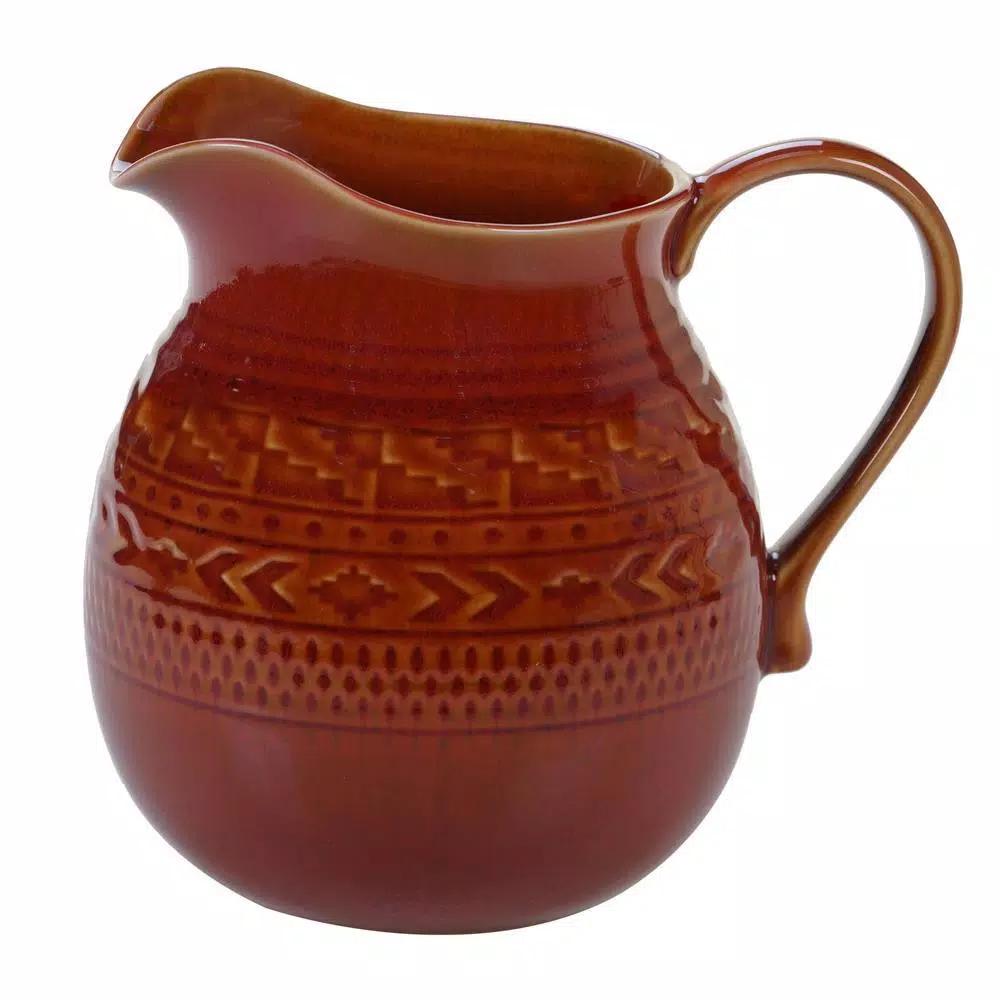 Certified International Aztec 80 oz. Rust Ceramic Pitcher