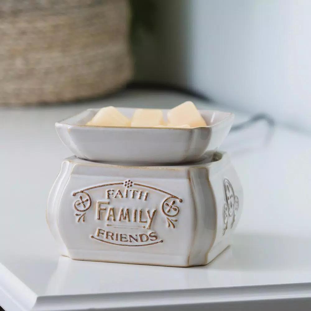 Candle Warmers Etc 5.2 in. Faith, Family, Friends 2-in-1 Classic Fragrance Warmer