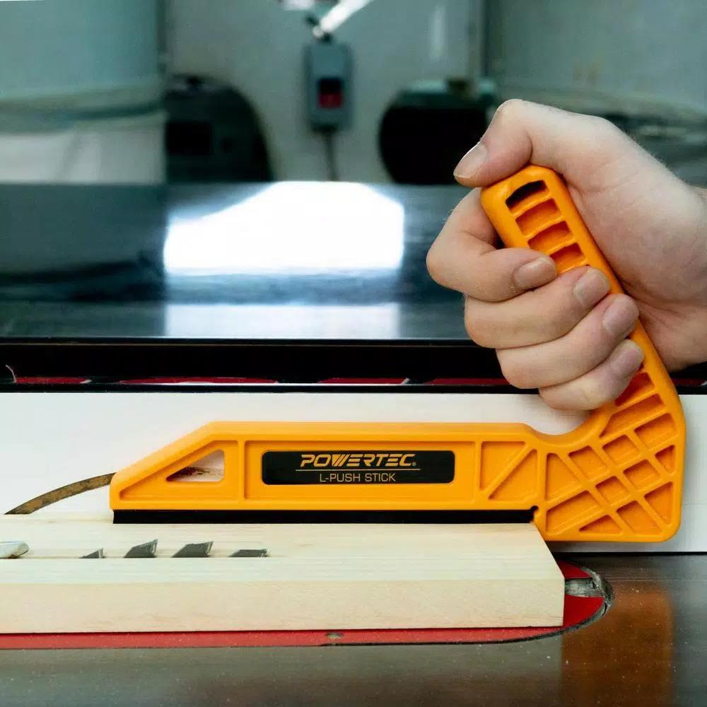 POWERTEC Deluxe Push Stick Set (2-Pack) - L-Shaped and Magnetic Woodworking Safety Tools