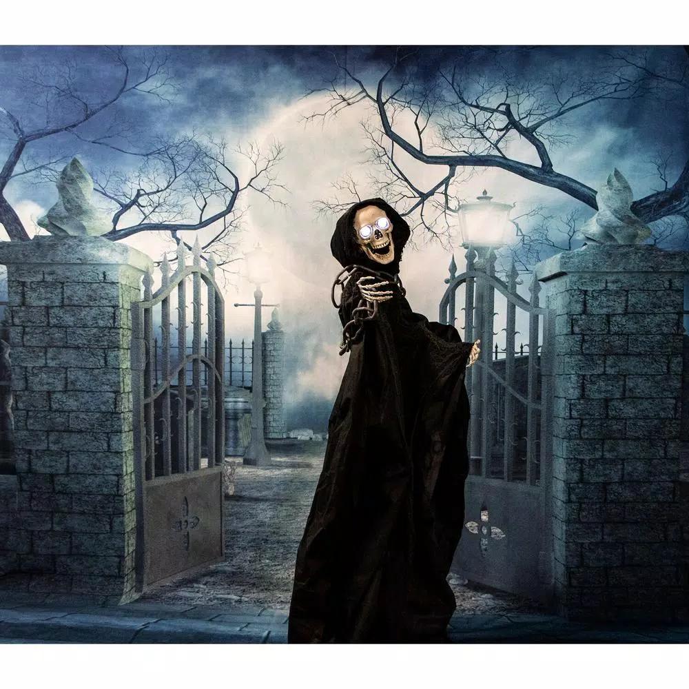 Haunted Hill Farm 5 ft. Talking Animatronic Skeleton Halloween Prop