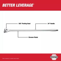 Milwaukee 1/2 in. Drive 24 in. Breaker Bar with 180° Swivel Head thumbnail 2