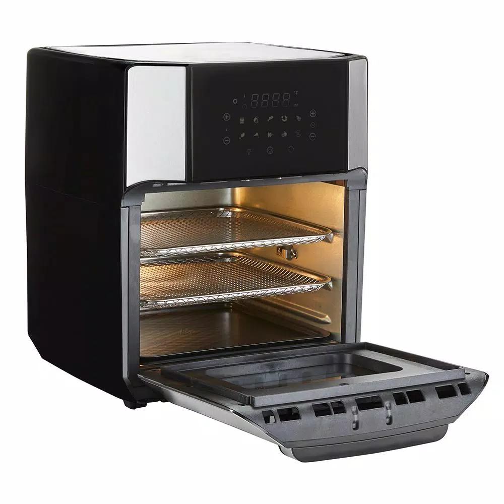 West Bend 12.6 QT XL Air Fryer Oven with Rotisserie, 10 Presets & Cyclonic Crisping Technology, Black