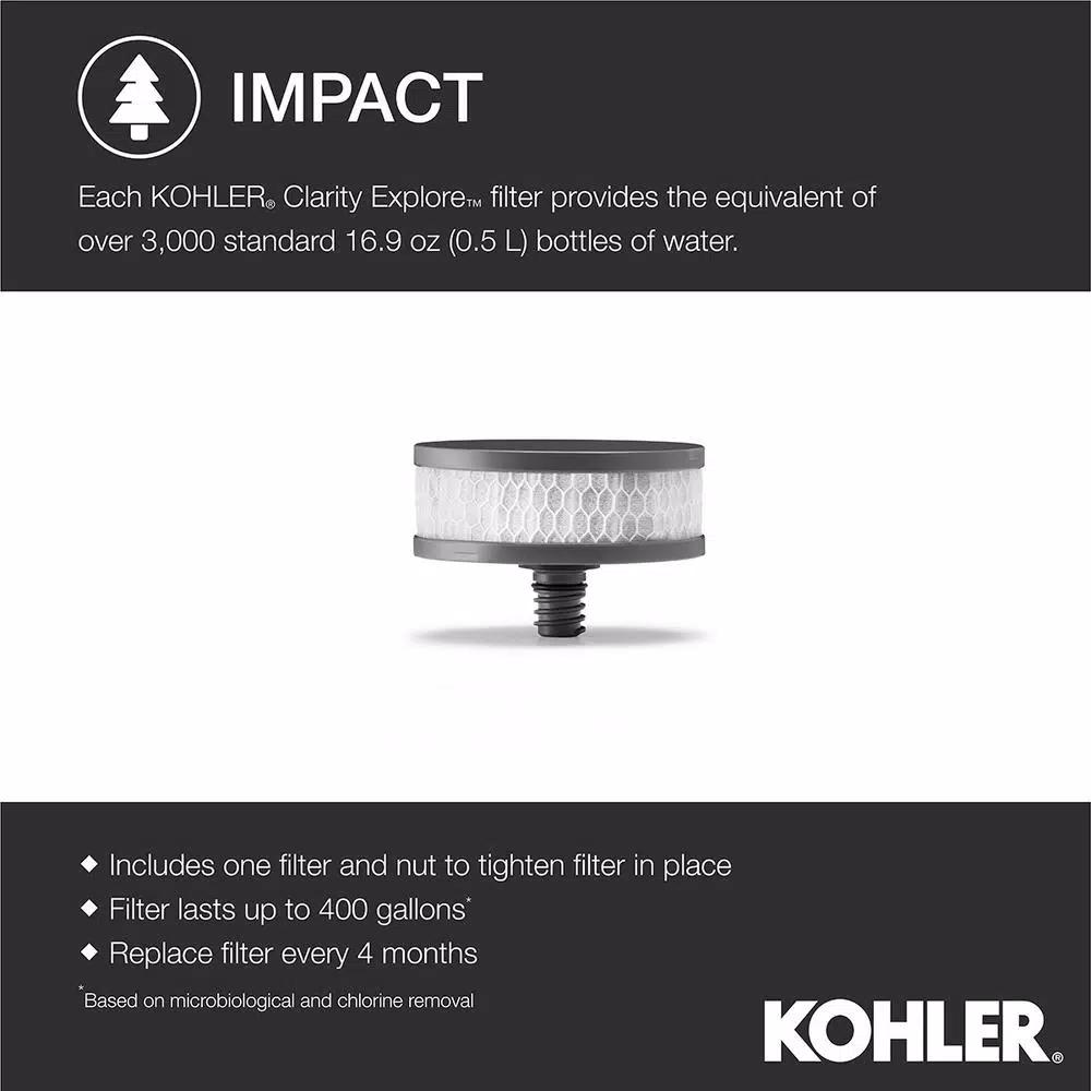 KOHLER Clarity Explore Recreational Gravity-Fed Water Filtration System, Charcoal Ombre