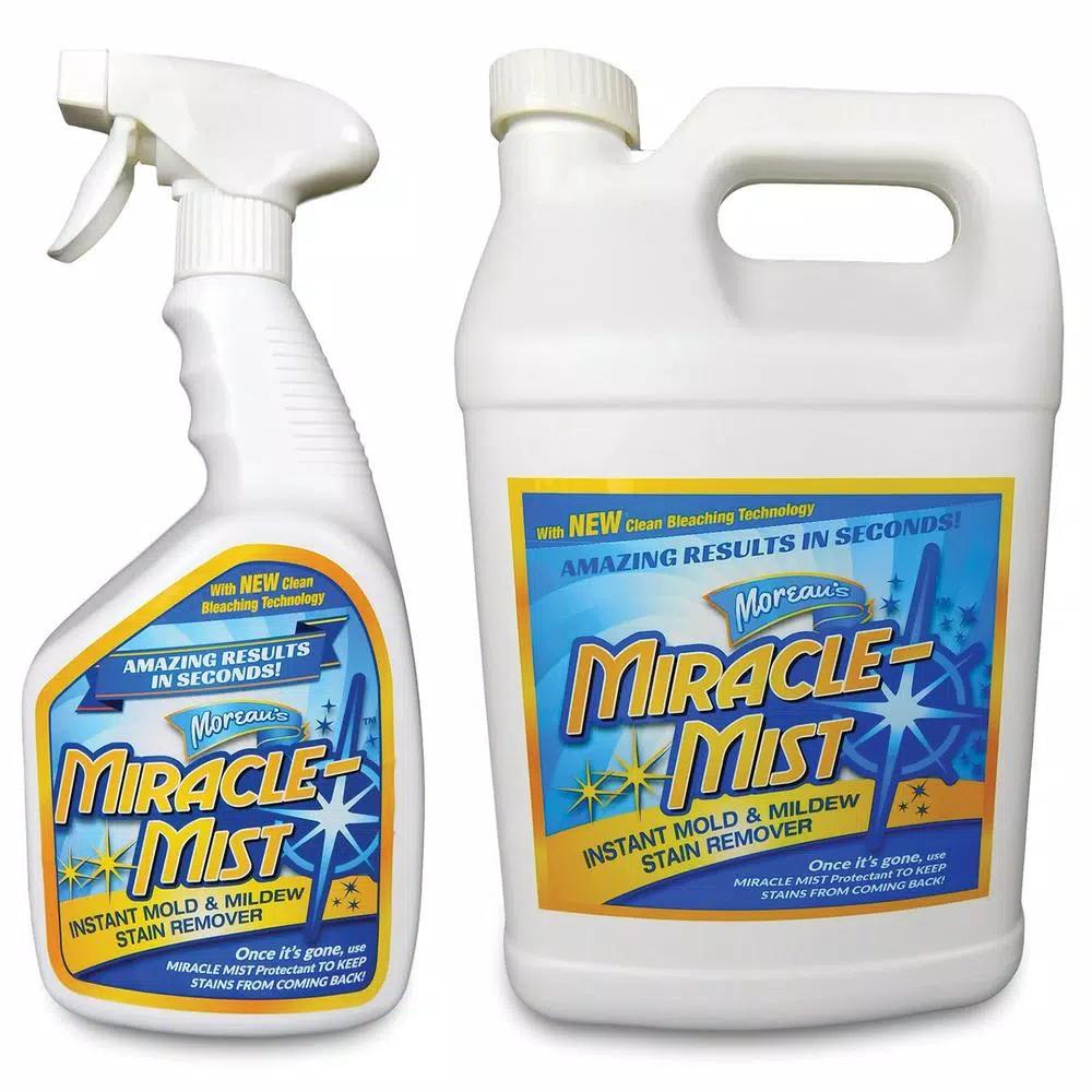 MIRACLEMIST Instant Mold and Mildew Stain Remover Bundle - 1 Gallon + 32 oz. Spray Bottle