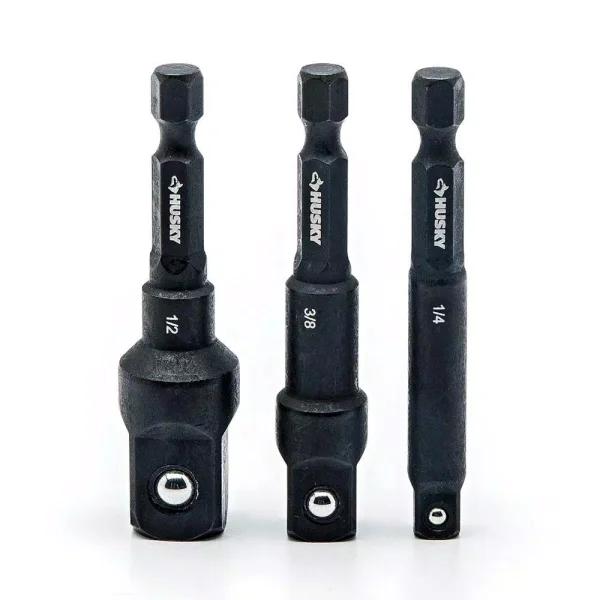 Husky 3-Piece 1/4 in. Drive Impact Socket Adapter Set