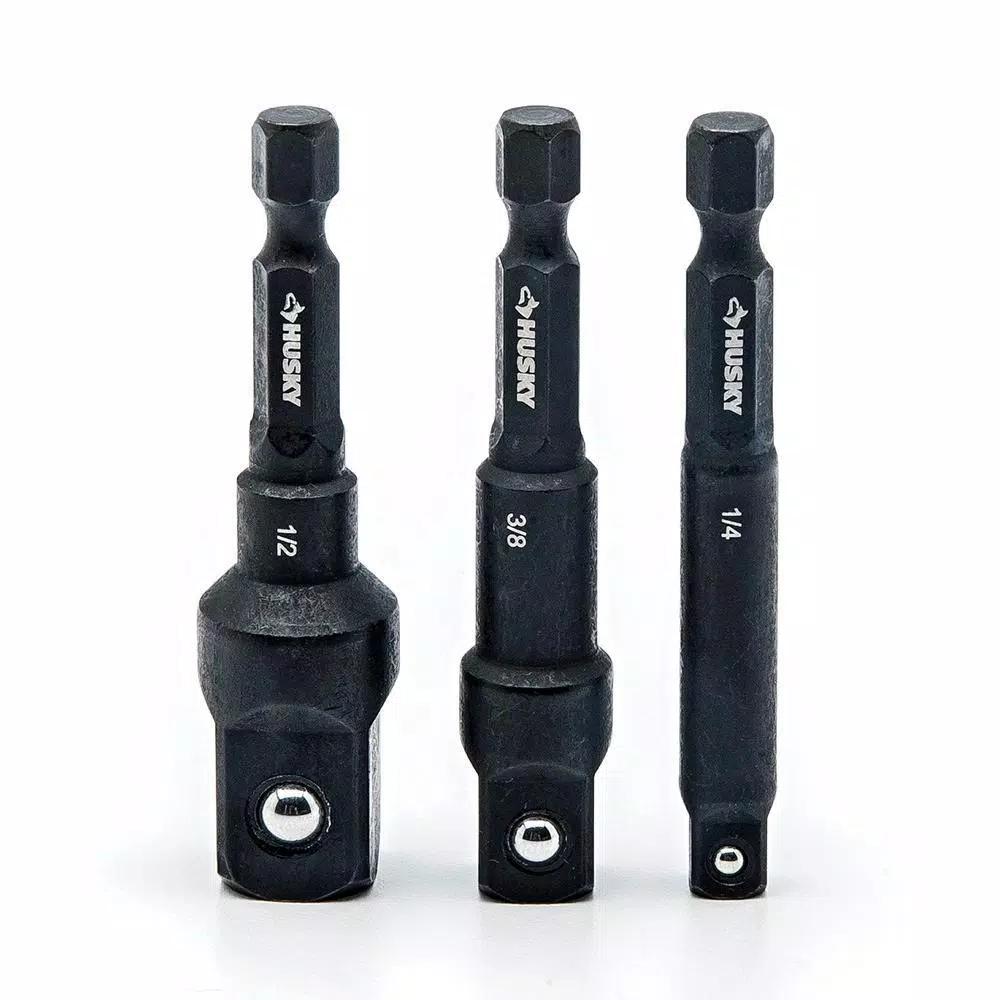 Husky 3-Piece 1/4 in. Drive Impact Socket Adapter Set
