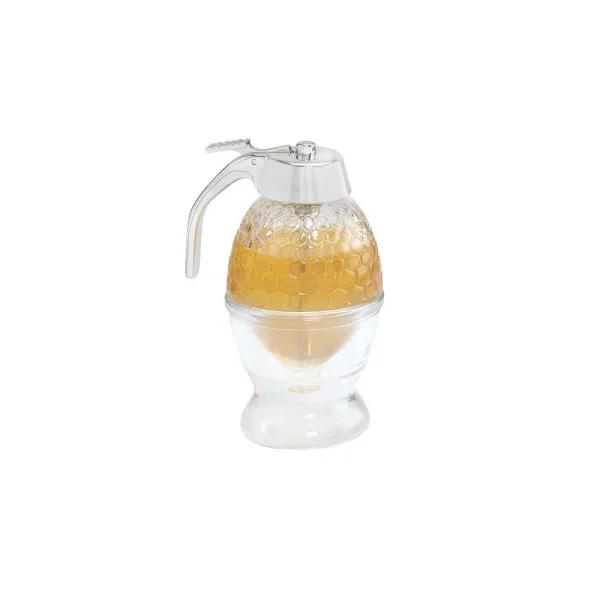 Fox Run Clear Glass Honey and Syrup Dispenser with Thumb Lever