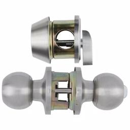 Universal Hardware Satin Chrome Commercial Entry Knob and Single Cylinder Deadbolt Combo Pack, ANSI Grade 2 thumbnail 3