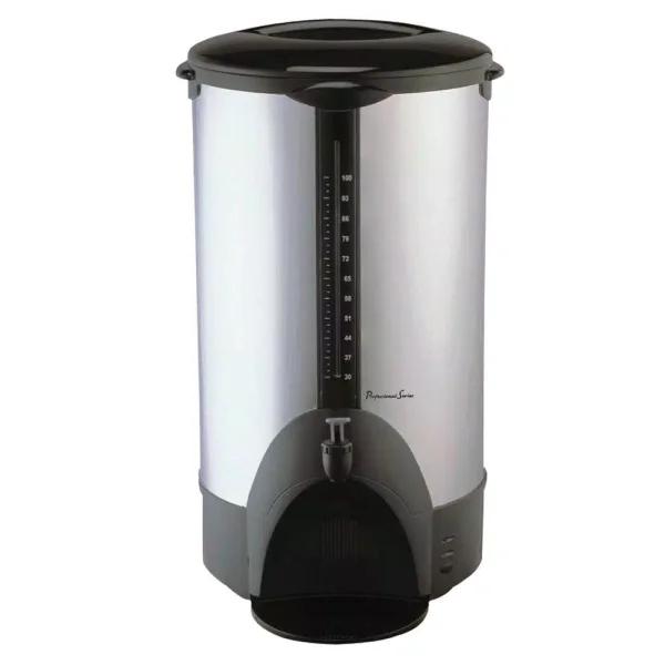 Professional Series 100-Cup Stainless Steel Coffee Urn, 1500W Double Wall Insulated Coffee Maker