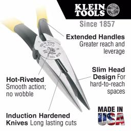 Klein Tools 3-Piece Tradesman Pro Tool Set with 8-Inch Tote, Long Nose Pliers, and 6-in-1 Multi-Nut Driver thumbnail 2
