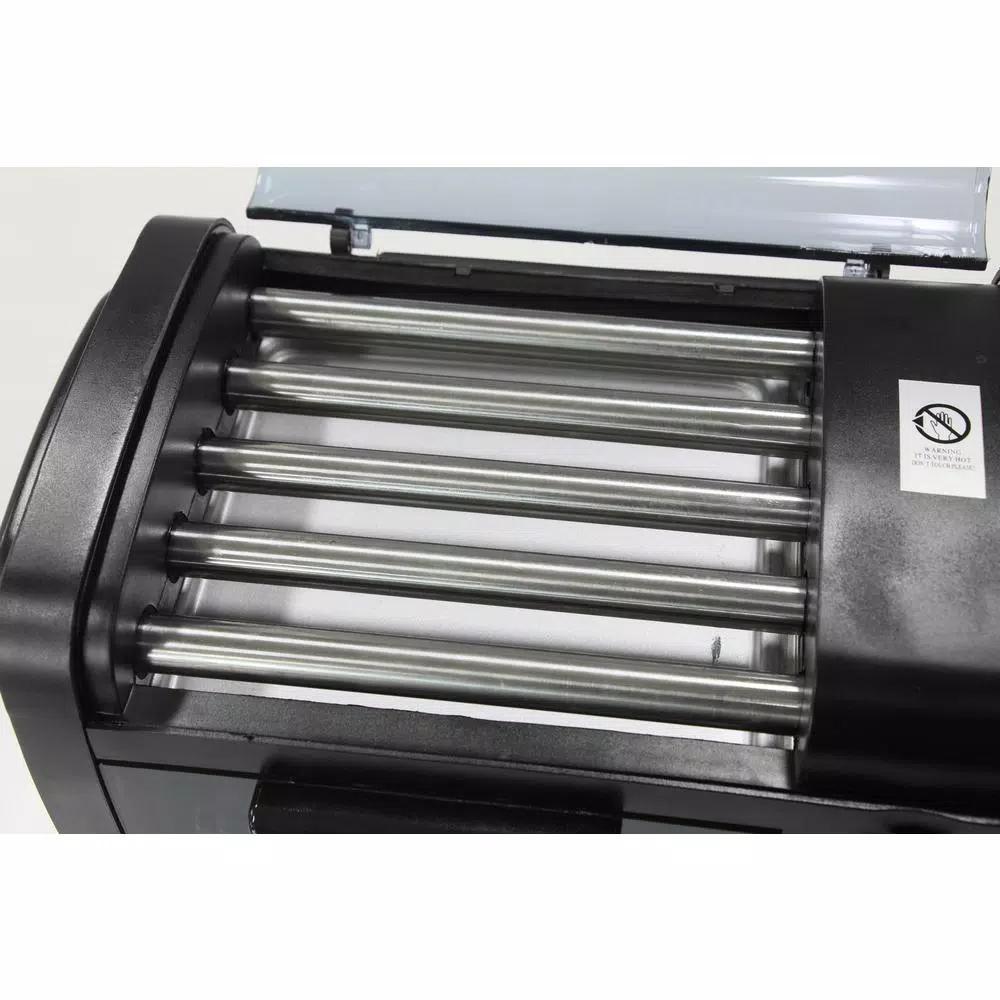 Elite Cuisine Black Hot Dog Roller and Toaster Oven