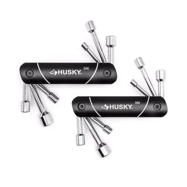 Husky 12-Piece Folding Nut Driver Set, SAE and Metric