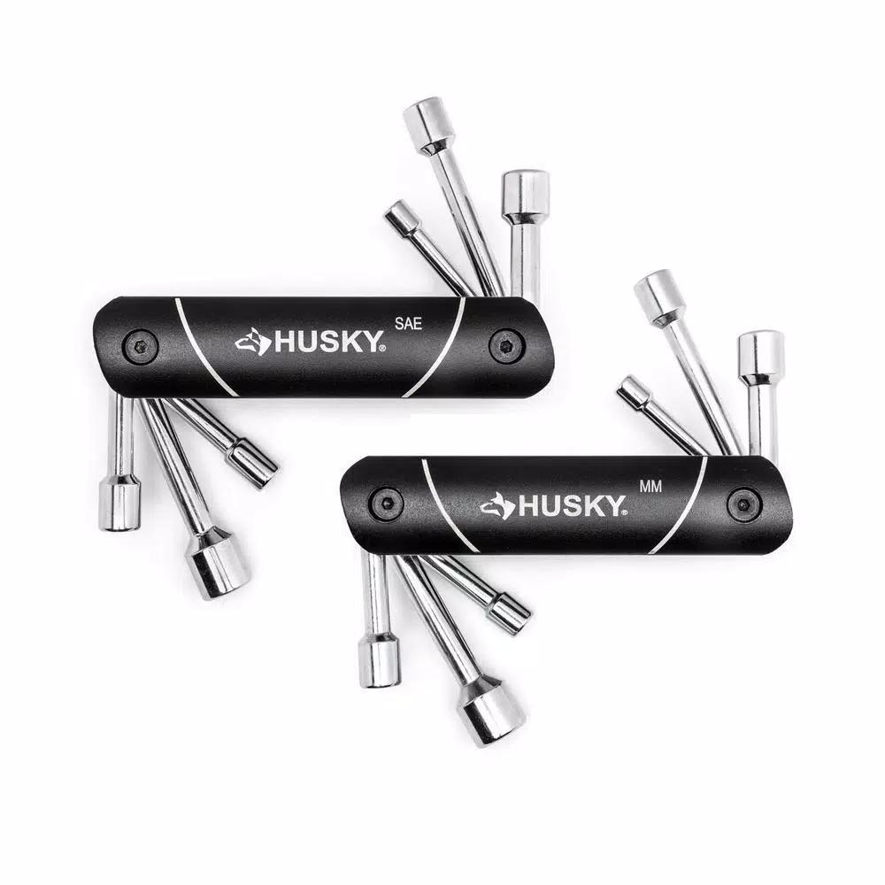 Husky 12-Piece Folding Nut Driver Set, SAE and Metric