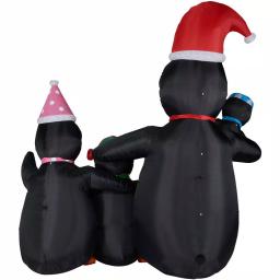Fraser Hill Farm 10 ft. Penguin Family Christmas Inflatable with White Lights thumbnail 6