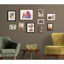 Kate and Laurel Mid-Century Modern Gallery Wall Frame Set, 10-Piece Multi-Color Assortment thumbnail 7