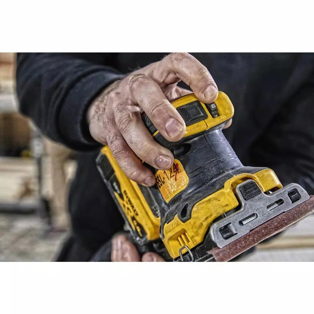 DEWALT 20V MAX XR Brushless 1/4 Sheet Variable Speed Cordless Sander Kit with 3.0Ah Battery and Charger