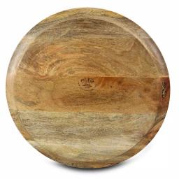 Gibson Elite Philomena 16 in. Enameled Mango Wood 2-Section Serving Tray with Handle, Brown thumbnail 2