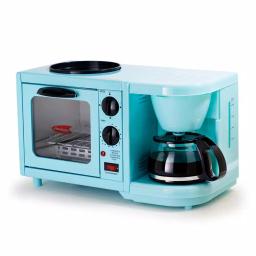 Elite Americana by Elite 3-in-1 Mini Breakfast Shoppe - 500W Toaster Oven, 4-Cup Coffee Maker & 6 in. Griddle, Blue thumbnail 6