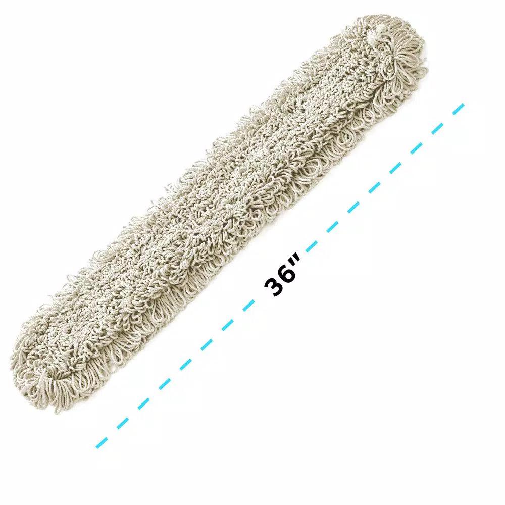 Alpine Industries 36 in. Cotton Dust Mop Set with 60 in. Telescopic Iron Handle