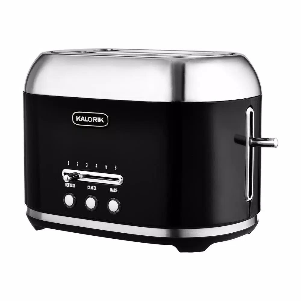 Kalorik 2-Slice Retro Wide Slot Toaster - Black