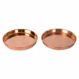 Achla Designs 8.5 in. Round Copper Plated Stainless Steel Decorative Trays, Set of 2 thumbnail 2