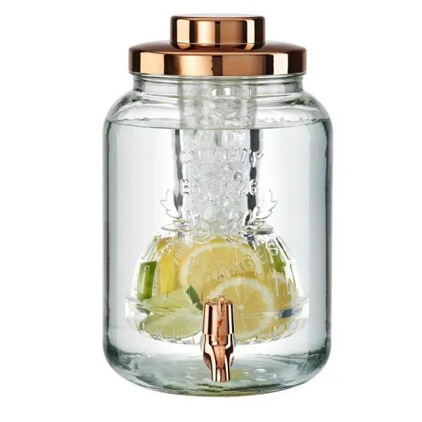 Artland Coppertino 2 Gal. Glass Beverage Dispenser with Chiller and Infuser System