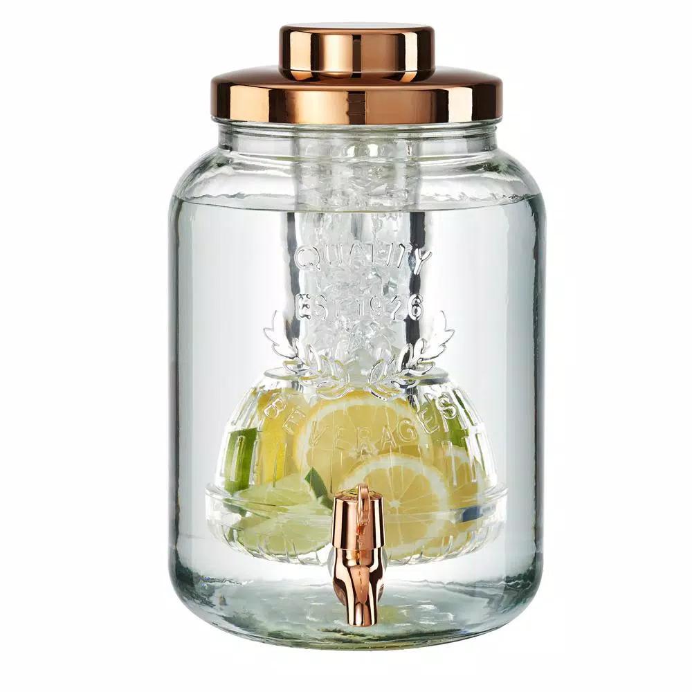 Artland Coppertino 2 Gal. Glass Beverage Dispenser with Chiller and Infuser System