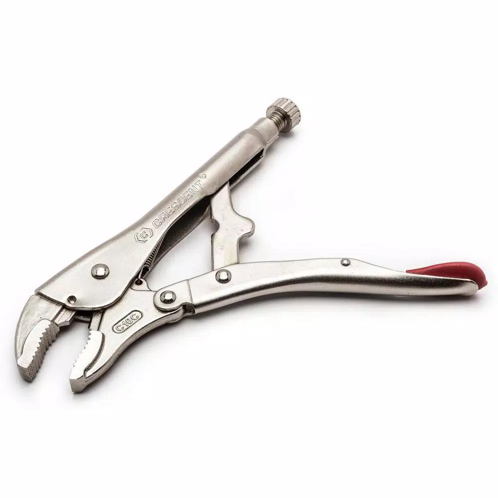 Crescent 10 in. Curved Jaw Locking Pliers with Integrated Wire Cutter