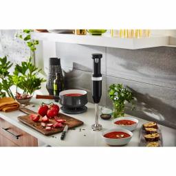 KitchenAid Cordless Variable Speed Hand Blender with Chopper and Whisk Attachments, Black Matte thumbnail 4