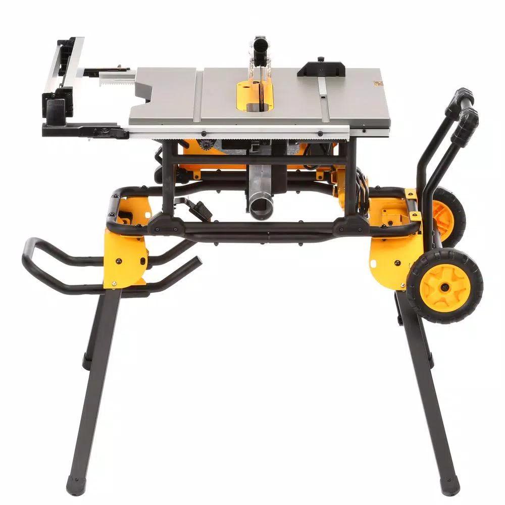 DEWALT 10 in. Job Site Table Saw with Rolling Stand & Bonus ATOMIC 20V MAX 1/2 in. Drill Driver Kit