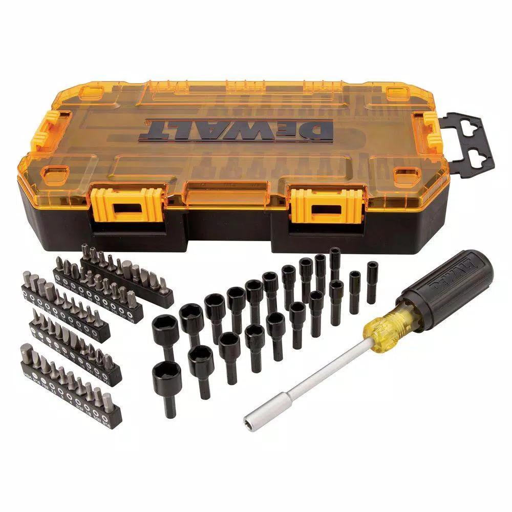 DEWALT 70-Piece 1/4 in. Multi-Bit and Nut Driver Set with Bonus 9 ft. Tape Measure