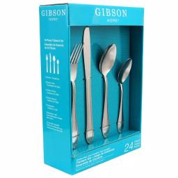 Gibson Home New Wilmington 24-Piece Stainless Steel Flatware Set, Service for 6 thumbnail 1