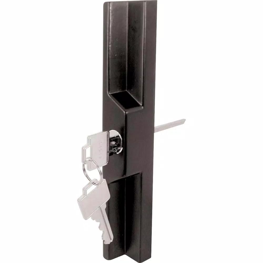 Prime-Line Black Diecast Sliding Door Outside Pull Keyed Lock for Adams Rite and W&F