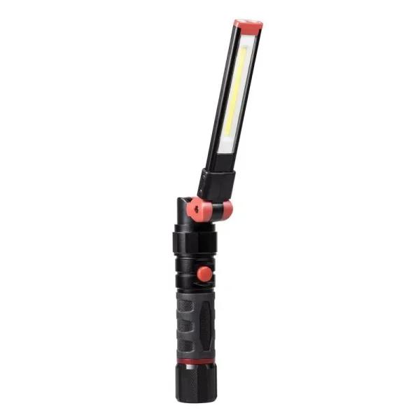 Dorcy 500 Lumen Ultra HD COB LED Foldable Work Light and Flashlight with Magnetic Base, Black/Red