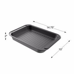 Classic Cuisine Nonstick Carbon Steel Roasting Pan Set with Removable Wire Rack, 2-Piece thumbnail 2