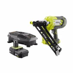 RYOBI 18V ONE+ 15-Gauge Angled Cordless AirStrike Finish Nailer Kit with 2.0 Ah Battery and Charger thumbnail 1