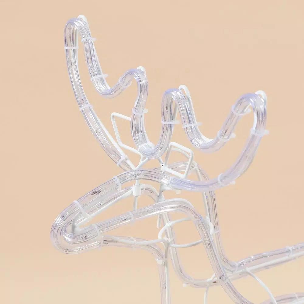 Luxen Home 25 in. LED White Rope Light Standing Reindeer - Indoor/Outdoor Christmas Decoration