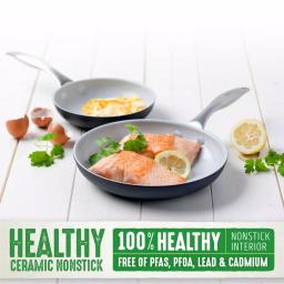 GreenLife Classic Pro 12 in. Hard-Anodized Aluminum Ceramic Nonstick Frying Pan, Gray thumbnail 3