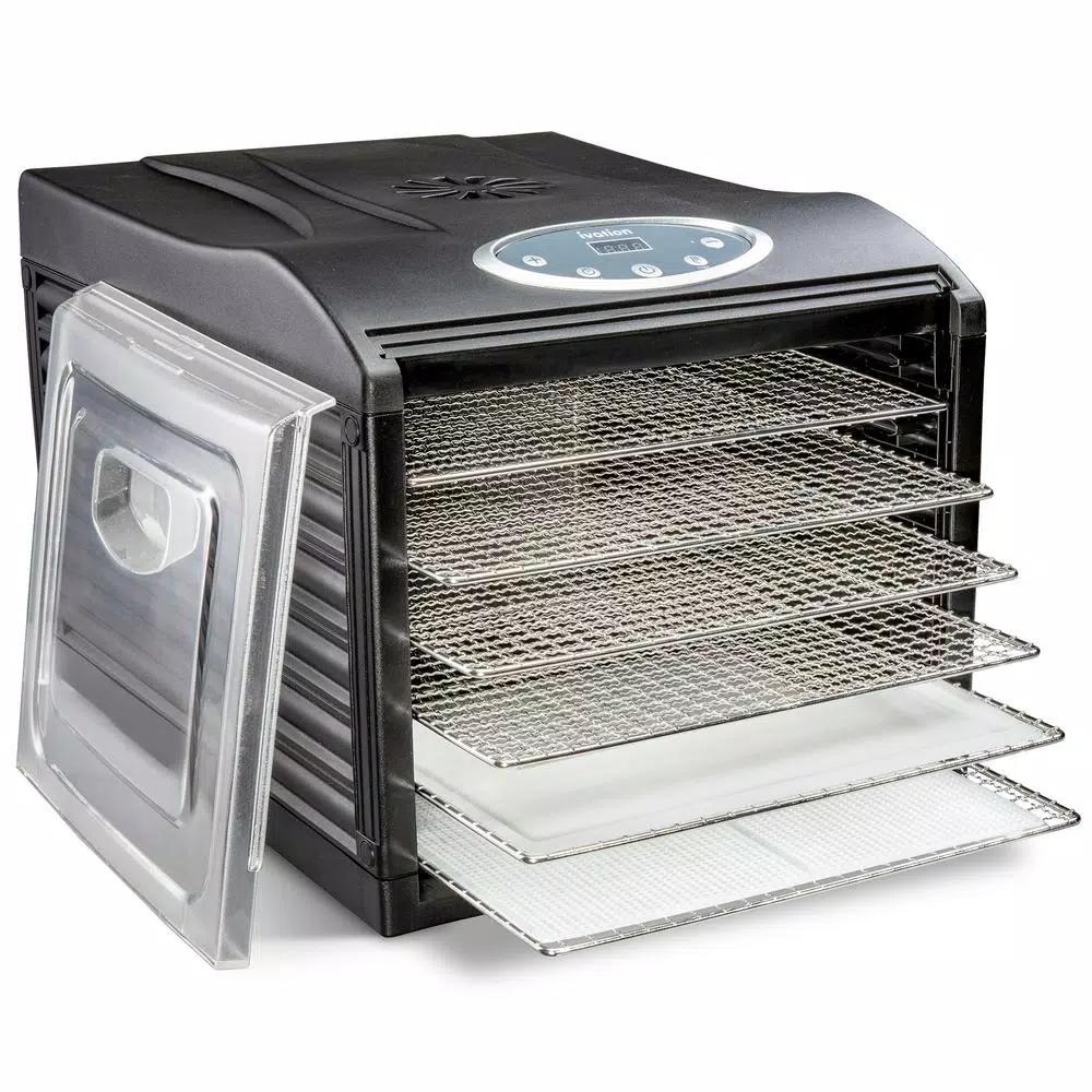 Ivation 6-Tray Stainless Steel Food Dehydrator Machine, 480W Digital Timer & Temperature Control
