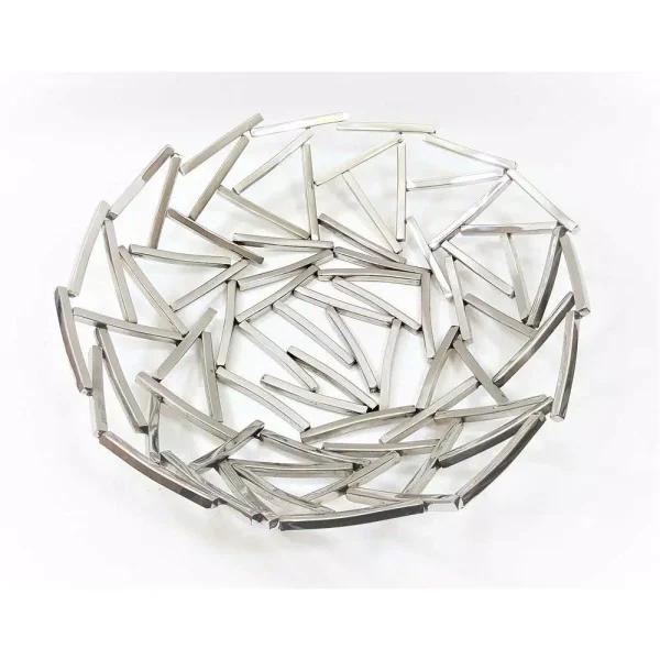 Heim Concept 15 in. Positano Round Nickel Plated Stainless Steel Serving Tray