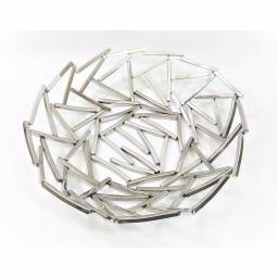 Heim Concept 15 in. Positano Round Nickel Plated Stainless Steel Serving Tray thumbnail 1