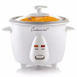 Continental Electric 6-Cup White Rice Cooker and Steamer with Tempered Glass Lid thumbnail 1