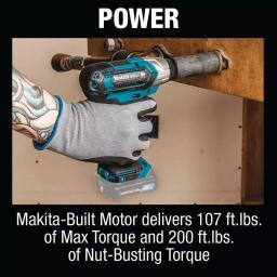 Makita 12V MAX CXT 1/2 in. Sq. Drive Cordless Impact Wrench with 4.0 Ah Battery Kit thumbnail 5