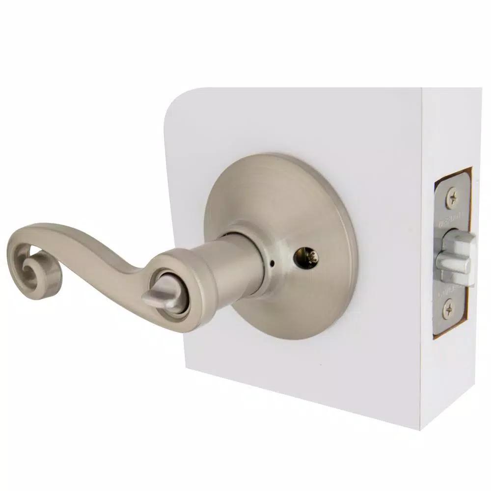 Defiant Scroll Keyed Entry Door Lever, Satin Nickel