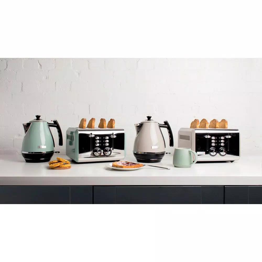 HADEN Cotswold 1.7L Electric Kettle, 7-Cup Stainless Steel with Auto Shut-Off, Sage Green