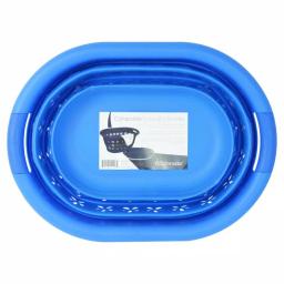 Southern Homewares Collapsible Laundry Basket, Space-Saving Plastic & Silicone Hamper, Blue thumbnail 8